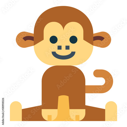 monkey flat icon style