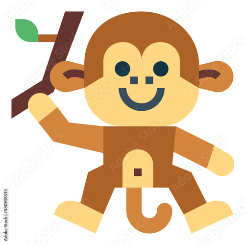 monkey flat icon style