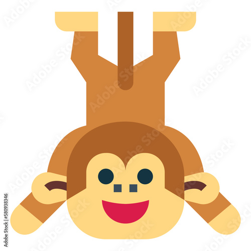 monkey flat icon style