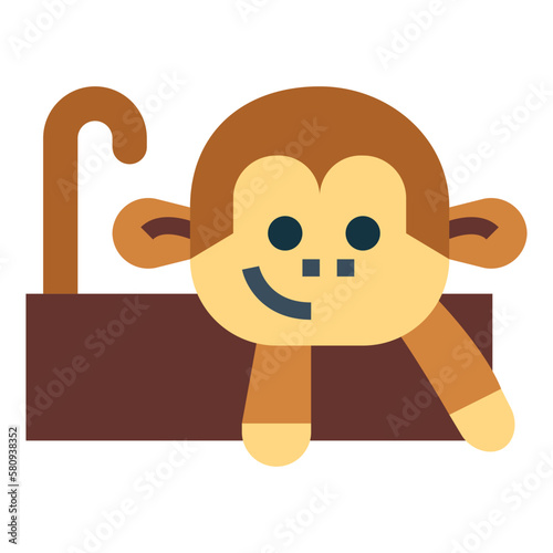 monkey flat icon style