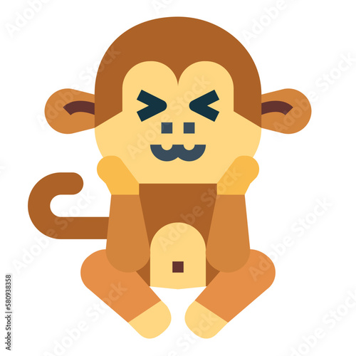monkey flat icon style