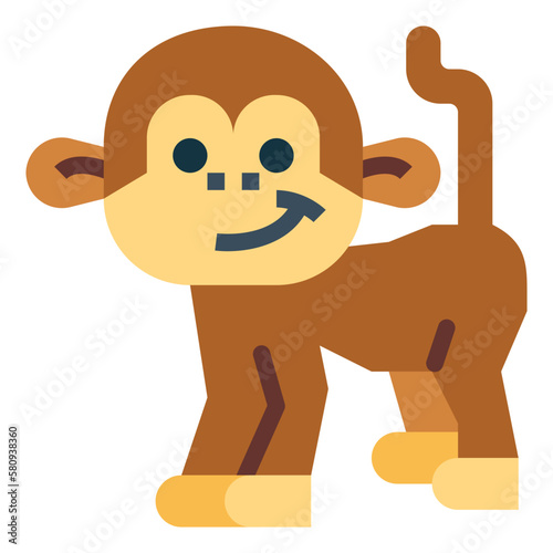 monkey flat icon style