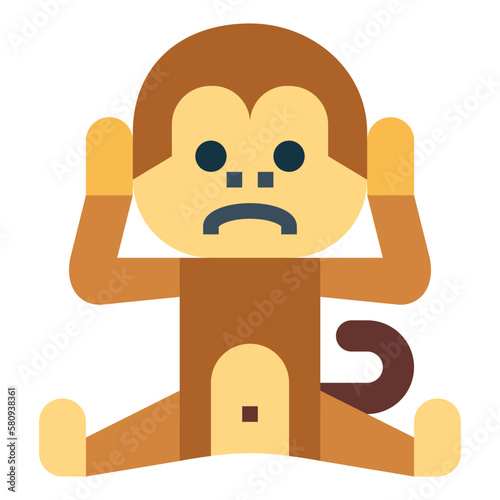 monkey flat icon style