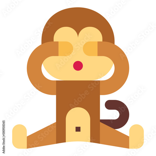 monkey flat icon style