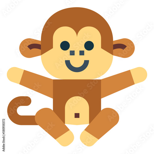 monkey flat icon style