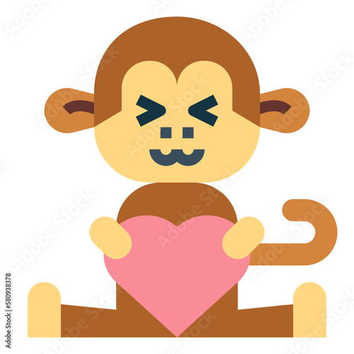 monkey flat icon style