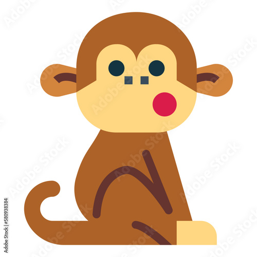 monkey flat icon style