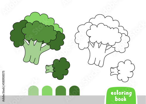 Coloring Book for Kids Broccoli Page for Books Magazines Coloring Vector Illustration