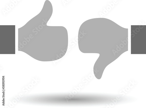 Thumbs up and thumbs down icons. Like and dislike symbols for web and mobile app. Vector