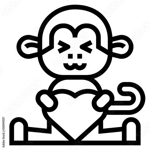 monkey line icon style