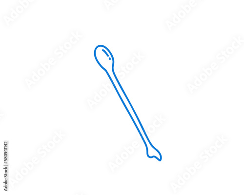 Vaginal spatula, gynecological instruments vector illustration in doodle style