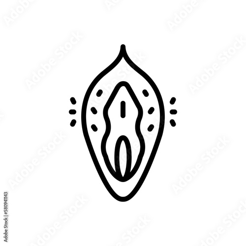Black line icon for pussy