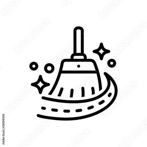 Black line icon for cleaner