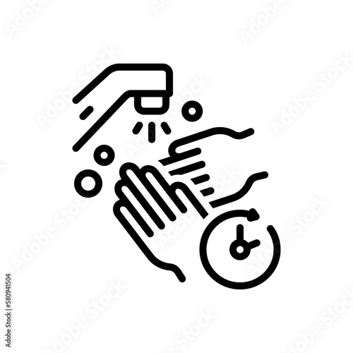 Black line icon for frequently