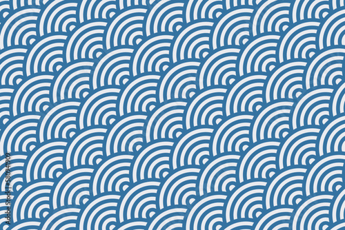 日本風イラスト背景☆青海波模様☆ベクター素材	