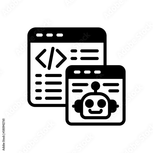 AI Coding icon in vector. Logotype