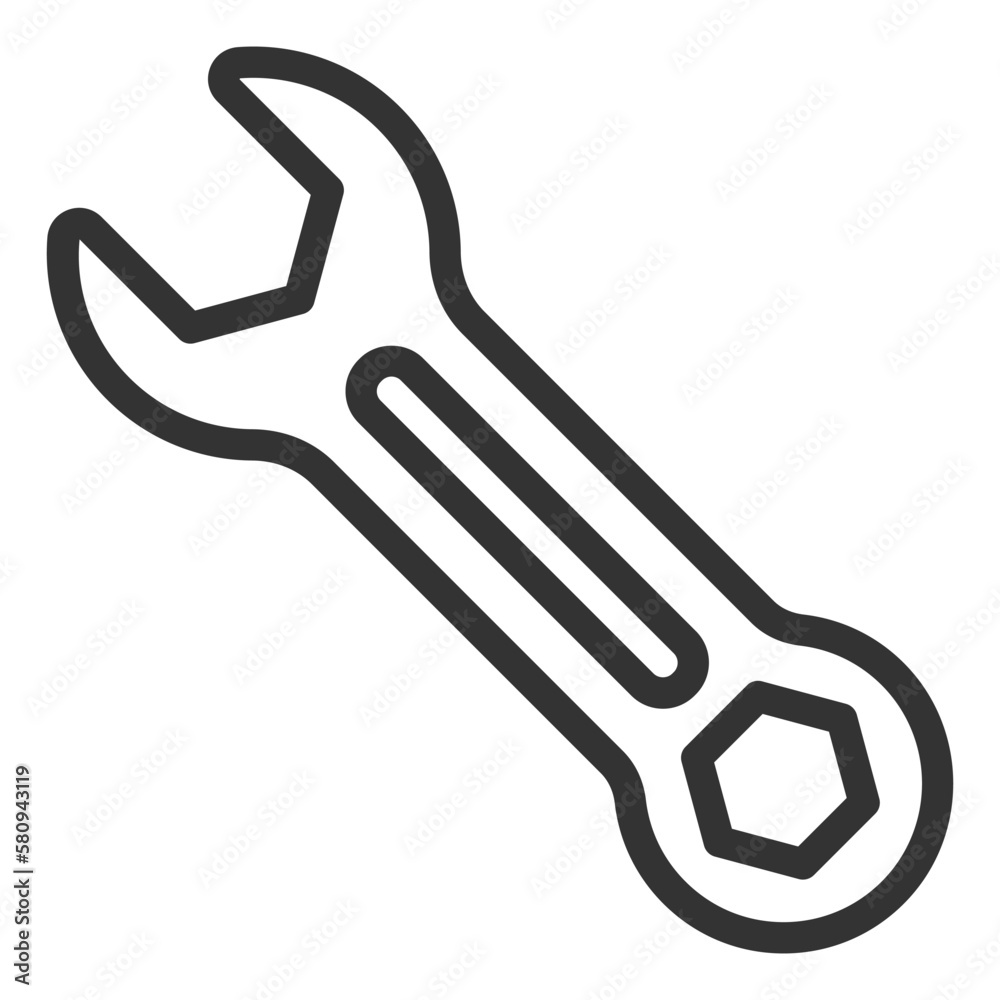 Wrench - icon, illustration on white background, outline style Wrench - icon, illustration on white background, outline style
