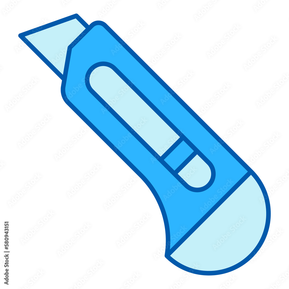 Construction knife - icon, illustration on white background, color style Construction knife - icon, illustration on white background, color style
