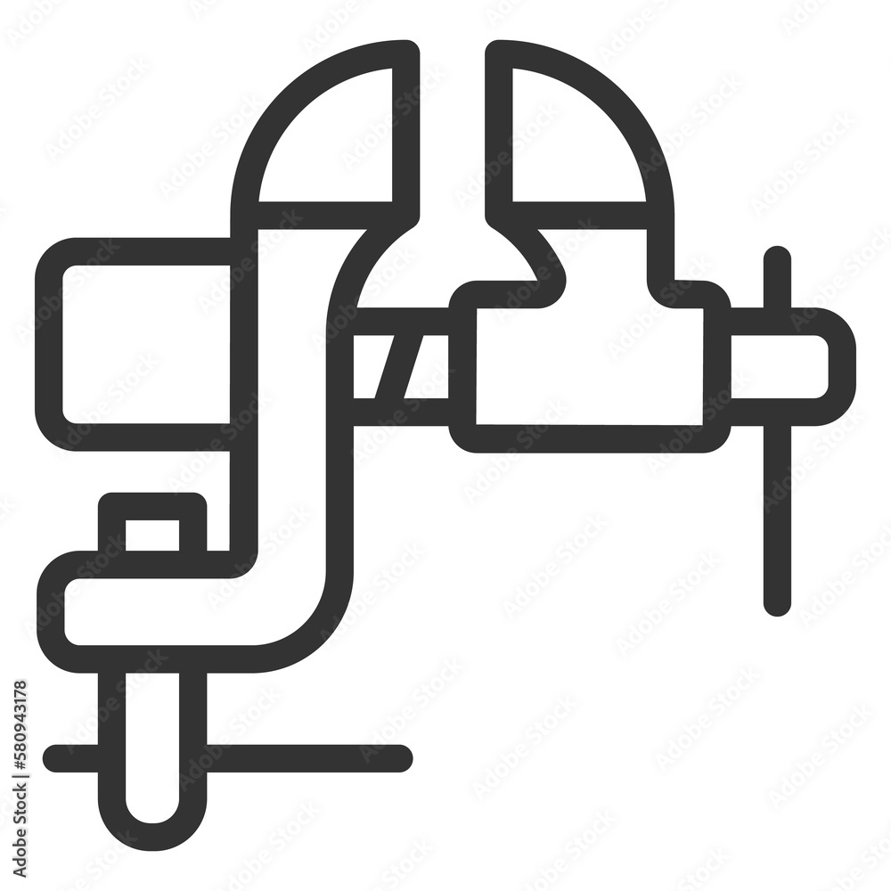 Locksmith vice - icon, illustration on white background, outline style