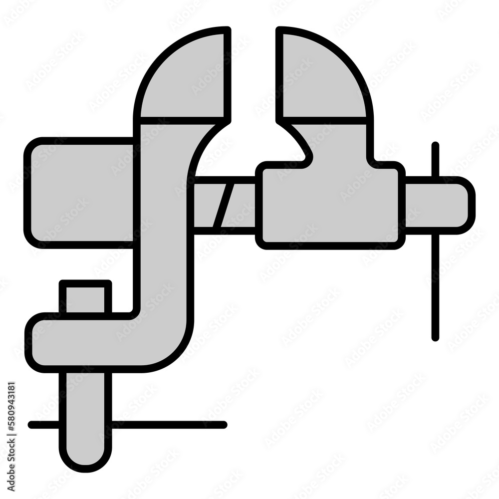 Locksmith vice - icon, illustration on white background, grey style Locksmith vice - icon, illustration on white background, grey style