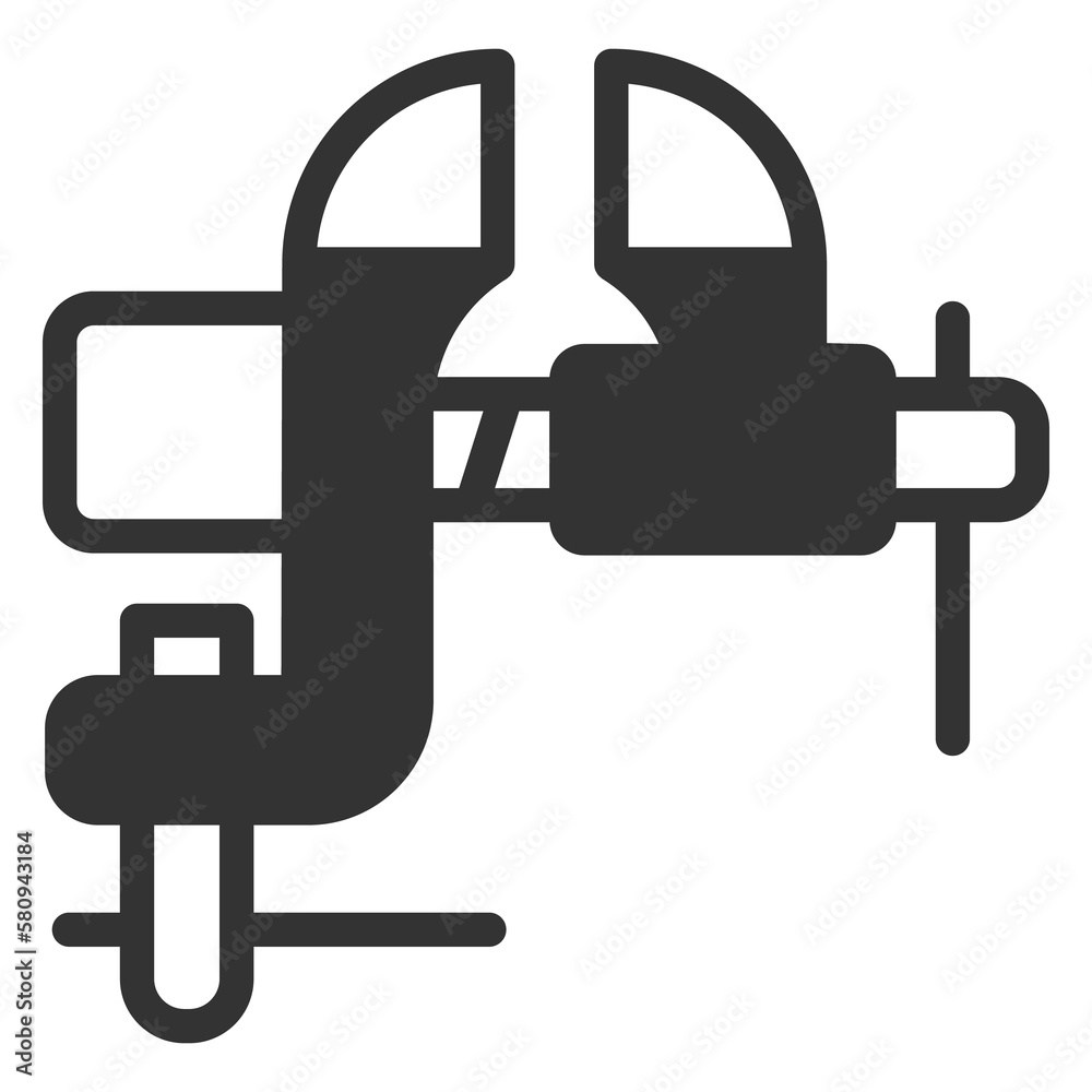 Locksmith vice - icon, illustration on white background, glyph style Locksmith vice - icon, illustration on white background, glyph style