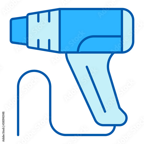 Electric thermal hair dryer - icon, illustration on white background, color style