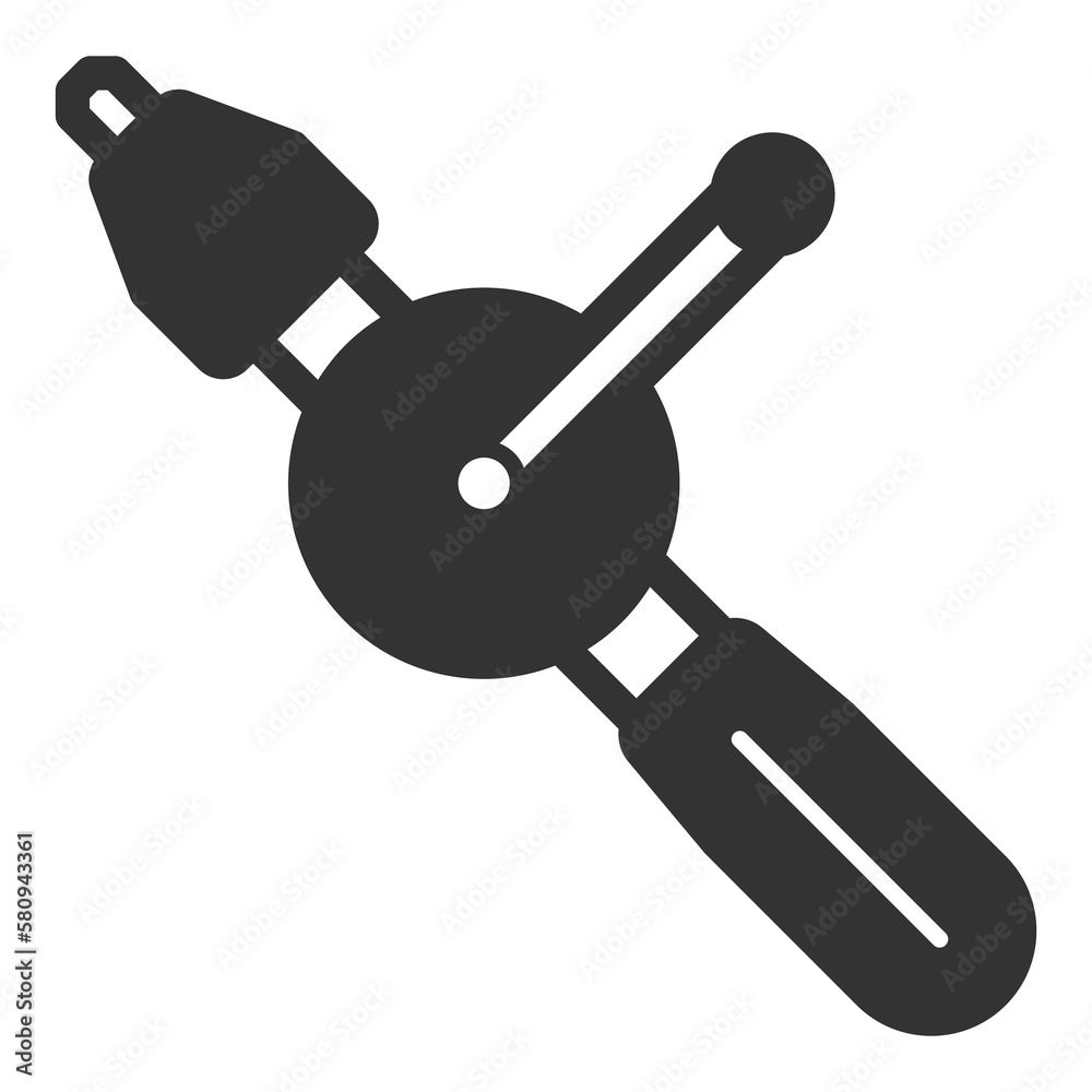 Hand drill - icon, illustration on white background, glyph style Hand drill - icon, illustration on white background, glyph style