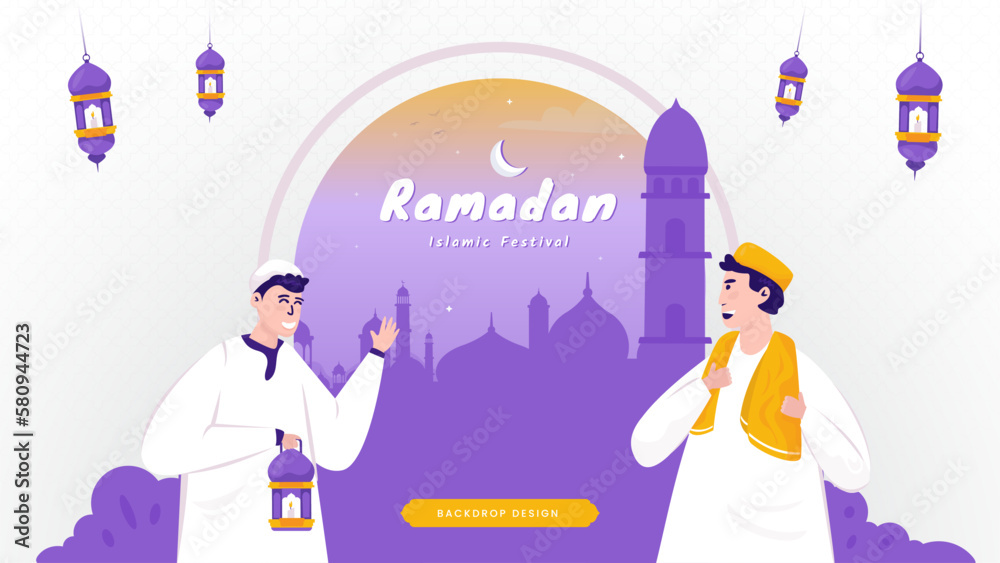 Islamic festival Ramadan backdrop background template
