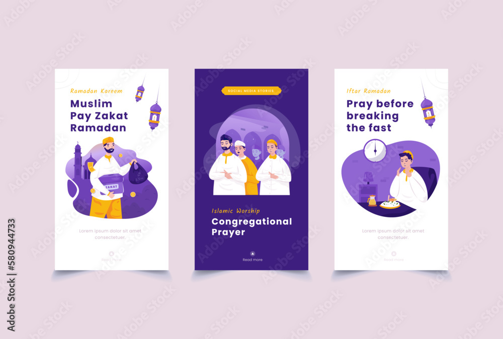 Fototapeta premium Islamic Ramadan on social media stories template