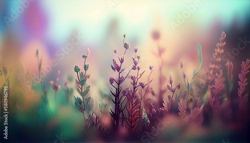 Abstract plant background wallpaper  plantation illustration graphic  nature spring concept  colorful backgrounds  by generative AI