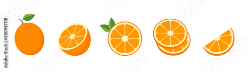 Delicious orange fruit vector design illustration.