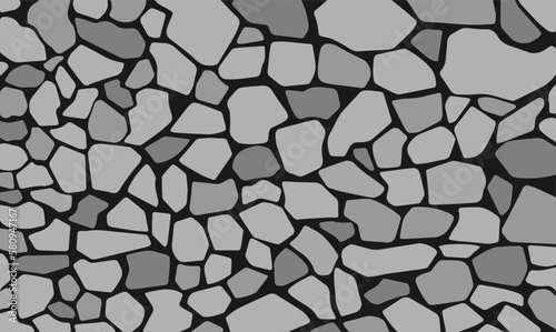 Seamless pattern gray stone floor texture stonewall background Vector illustration 10 eps.