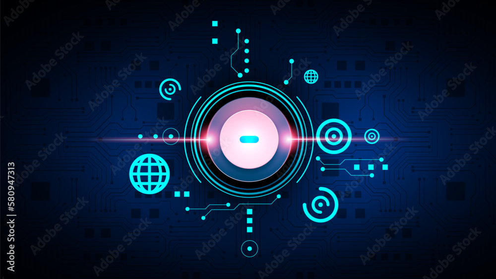 Obraz premium technology background with hi-tech digital data