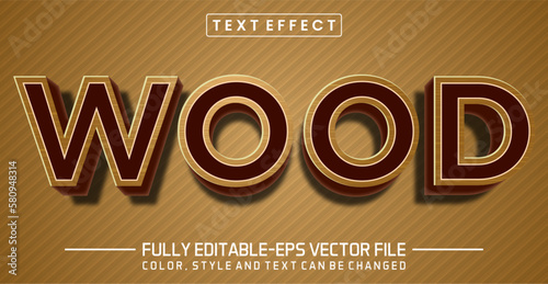 Fototapeta Naklejka Na Ścianę i Meble -  Wood text editable style effect
