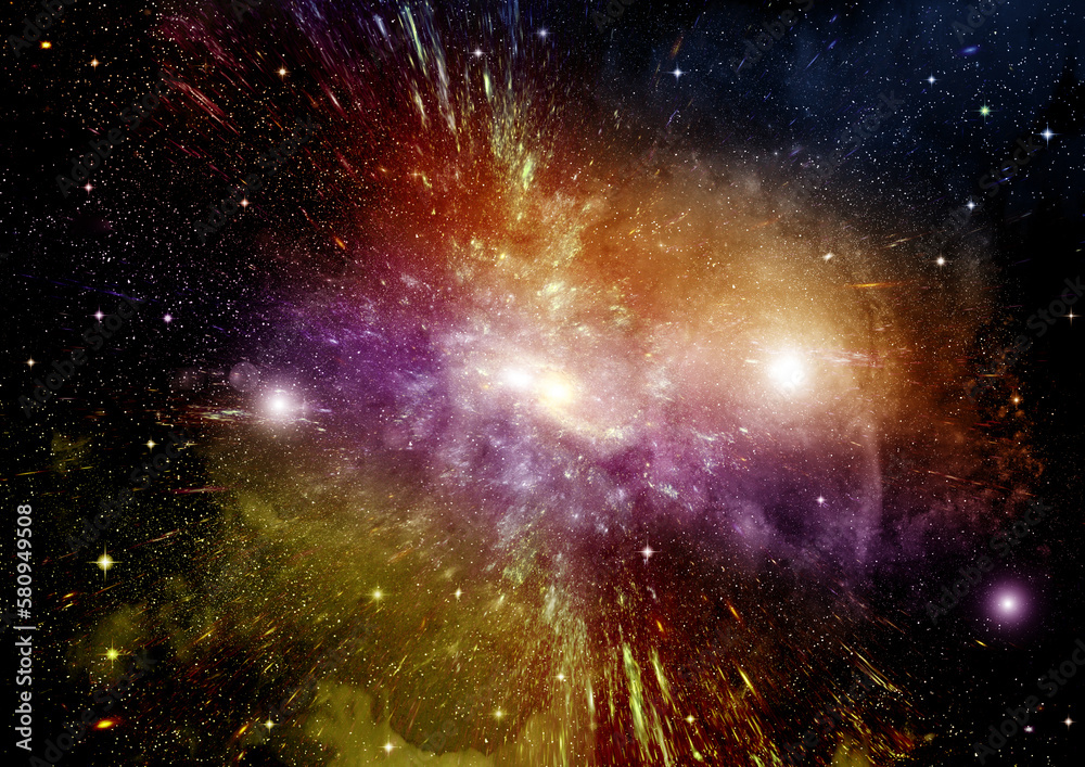 galaxy in a free space. 3D rendering