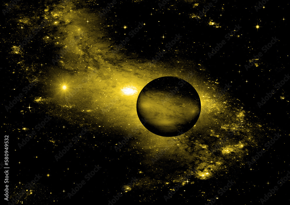 galaxy in a free space. 3D rendering