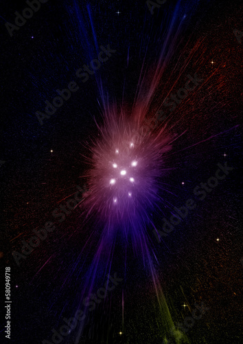 Obraz na płótnie galaxy in a free space. 3D rendering w salonie