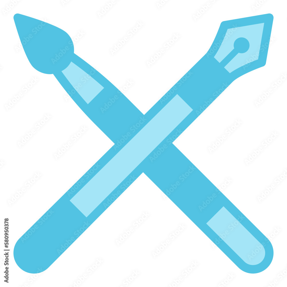 brush and pen. stationery icon brush and pen. stationery icon