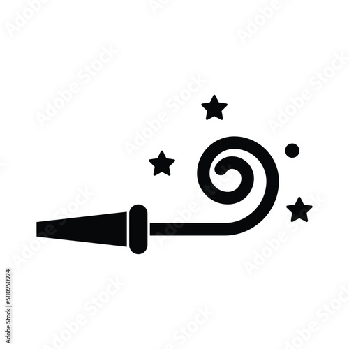 Party blower icon design. Birthday party blower, party horn icon. isolated on white backghround. Vector illustration.