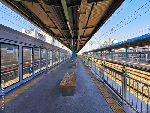 Train Station In Seoul, Korea Winter