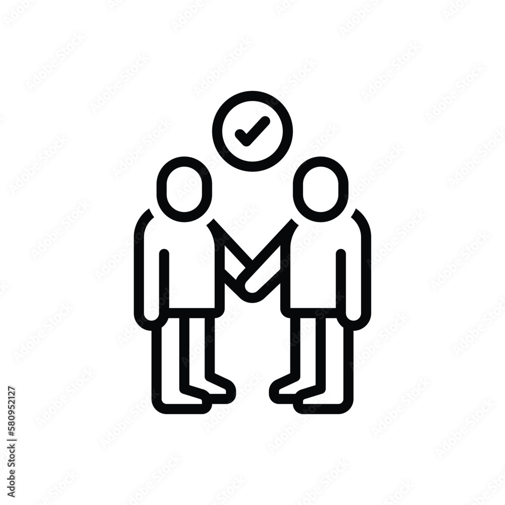Black line icon for partners