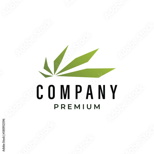 Modern and simple stylish cannabis leaf logo suitable for spa  skincare and wellness business