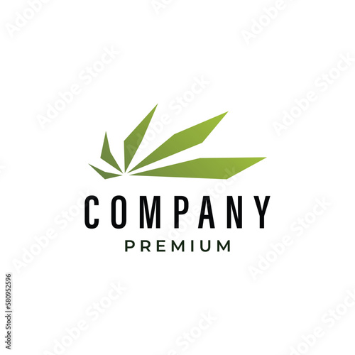 Modern and simple stylish cannabis leaf logo suitable for spa, skincare and wellness business