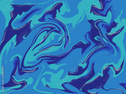 Abstrakte, geschwungene Textur in Blau.