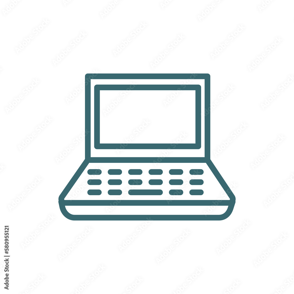 laptop icon. Thin line laptop icon from ai and future technology collection. Outline vector isolated on white background. Editable laptop symbol can be used web and mobile laptop icon. Thin line laptop icon from ai and future technology collection. Outline vector isolated on white background. Editable laptop symbol can be used web and mobile