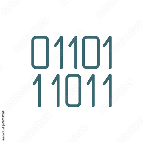 binary icon. Thin line binary icon from ai and future technology collection. Outline vector isolated on white background. Editable binary symbol can be used web and mobile