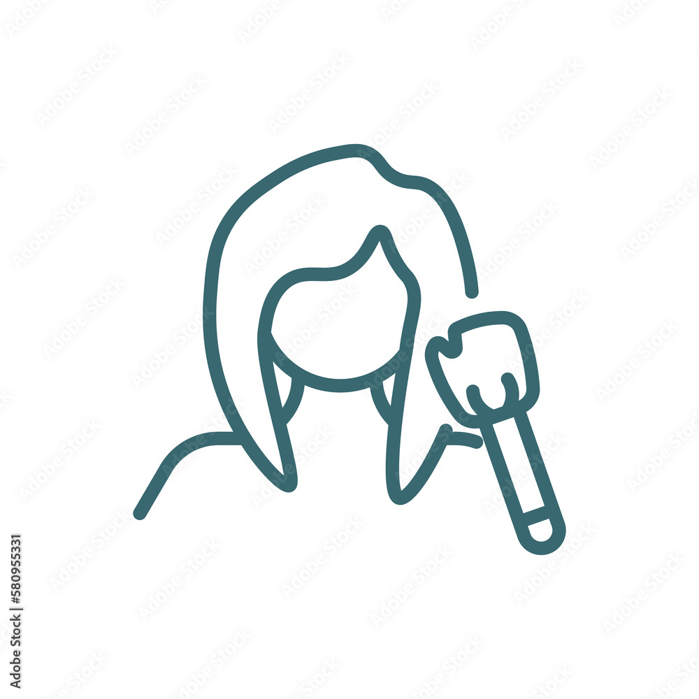 women makeup icon. Thin line women makeup icon from beauty and elegance collection. Outline vector isolated on white background. Editable women makeup symbol can be used web and mobile women makeup icon. Thin line women makeup icon from beauty and elegance collection. Outline vector isolated on white background. Editable women makeup symbol can be used web and mobile