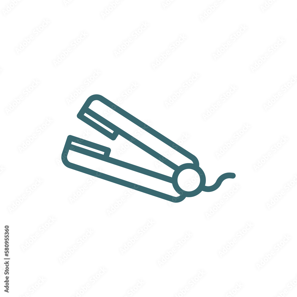 hair straightener icon. Thin line hair straightener icon from beauty and elegance collection. Outline vector isolated on white background. Editable hair straightener symbol can be used web and mobile hair straightener icon. Thin line hair straightener icon from beauty and elegance collection. Outline vector isolated on white background. Editable hair straightener symbol can be used web and mobile