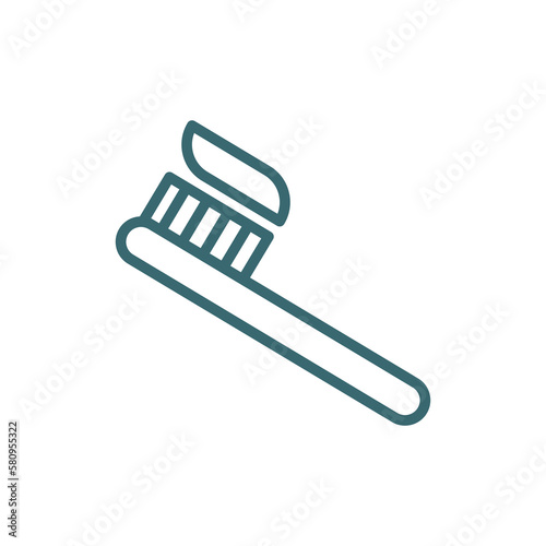 toothbrush icon. Thin line toothbrush icon from beauty and elegance collection. Outline vector isolated on white background. Editable toothbrush symbol can be used web and mobile