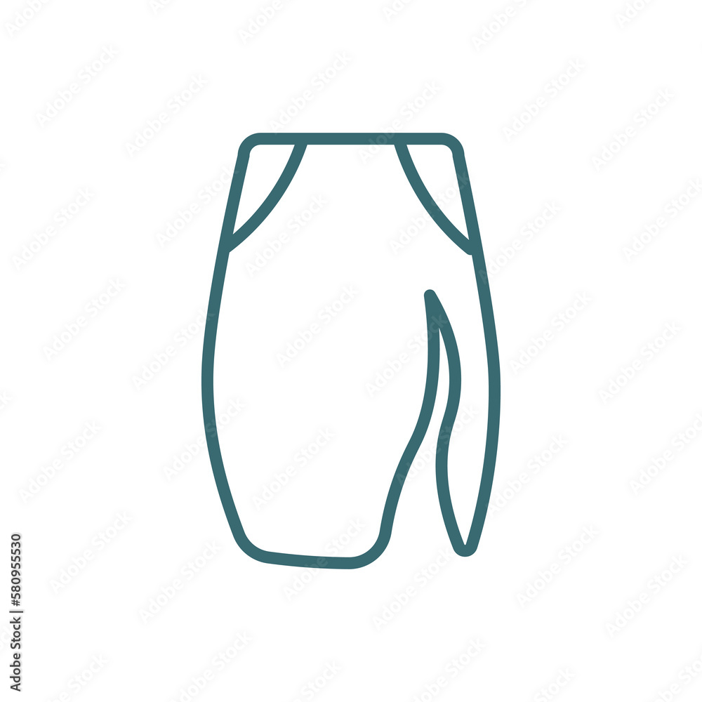 slit skirt icon. Thin line slit skirt icon from clothes and outfit collection. Outline vector isolated on white background. Editable slit skirt symbol can be used web and mobile slit skirt icon. Thin line slit skirt icon from clothes and outfit collection. Outline vector isolated on white background. Editable slit skirt symbol can be used web and mobile
